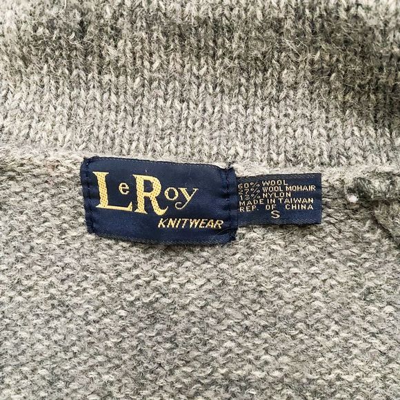 Vintage Wool Mohair Long Sweater Coat Grey - Picture 8 of 8